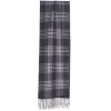 SCIARPA BICOLOR GRIGIO SCURO IN SETA E CASHMERE Check