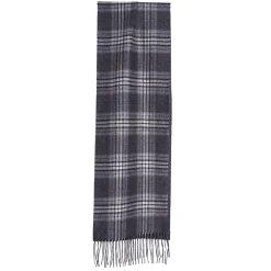 SCIARPA BICOLOR GRIGIO SCURO IN SETA E CASHMERE Check