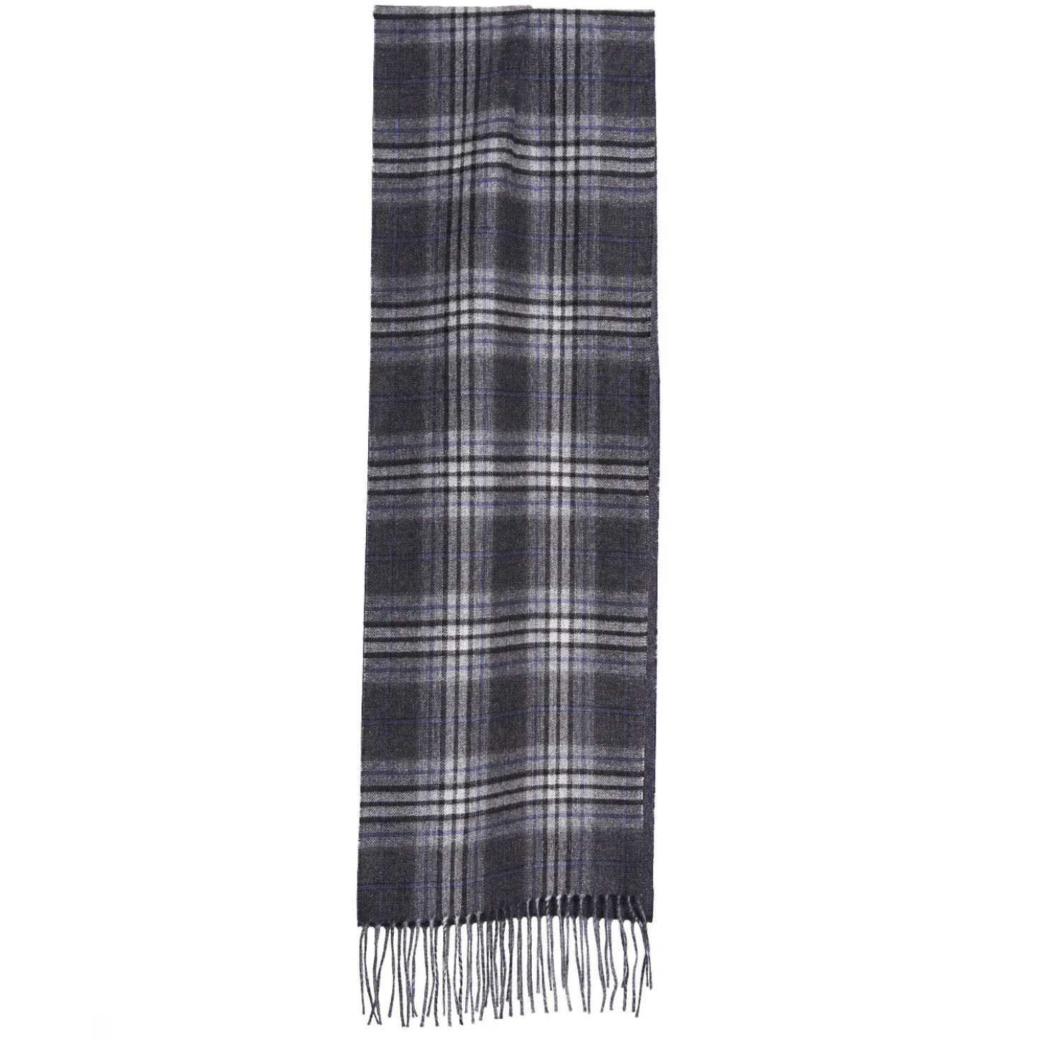 SCIARPA BICOLOR GRIGIO SCURO IN SETA E CASHMERE Check