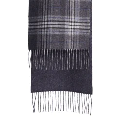 SCIARPA BICOLOR GRIGIO SCURO IN SETA E CASHMERE Check