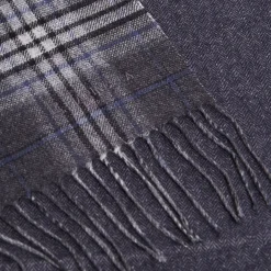SCIARPA BICOLOR GRIGIO SCURO IN SETA E CASHMERE Check