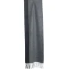 SCIARPA BICOLOR GRIGIO SCURO IN LANA E CASHMERE Tinta unita