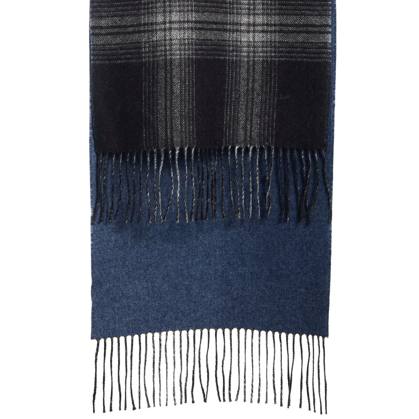 SCIARPA BICOLOR NERA IN SETA E CASHMERE Check