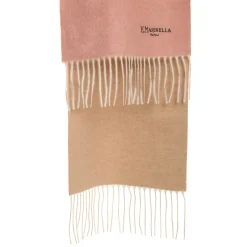 SCIARPA BICOLOR ROSA E BEIGE IN SETA E CASHMERE Tinta unita