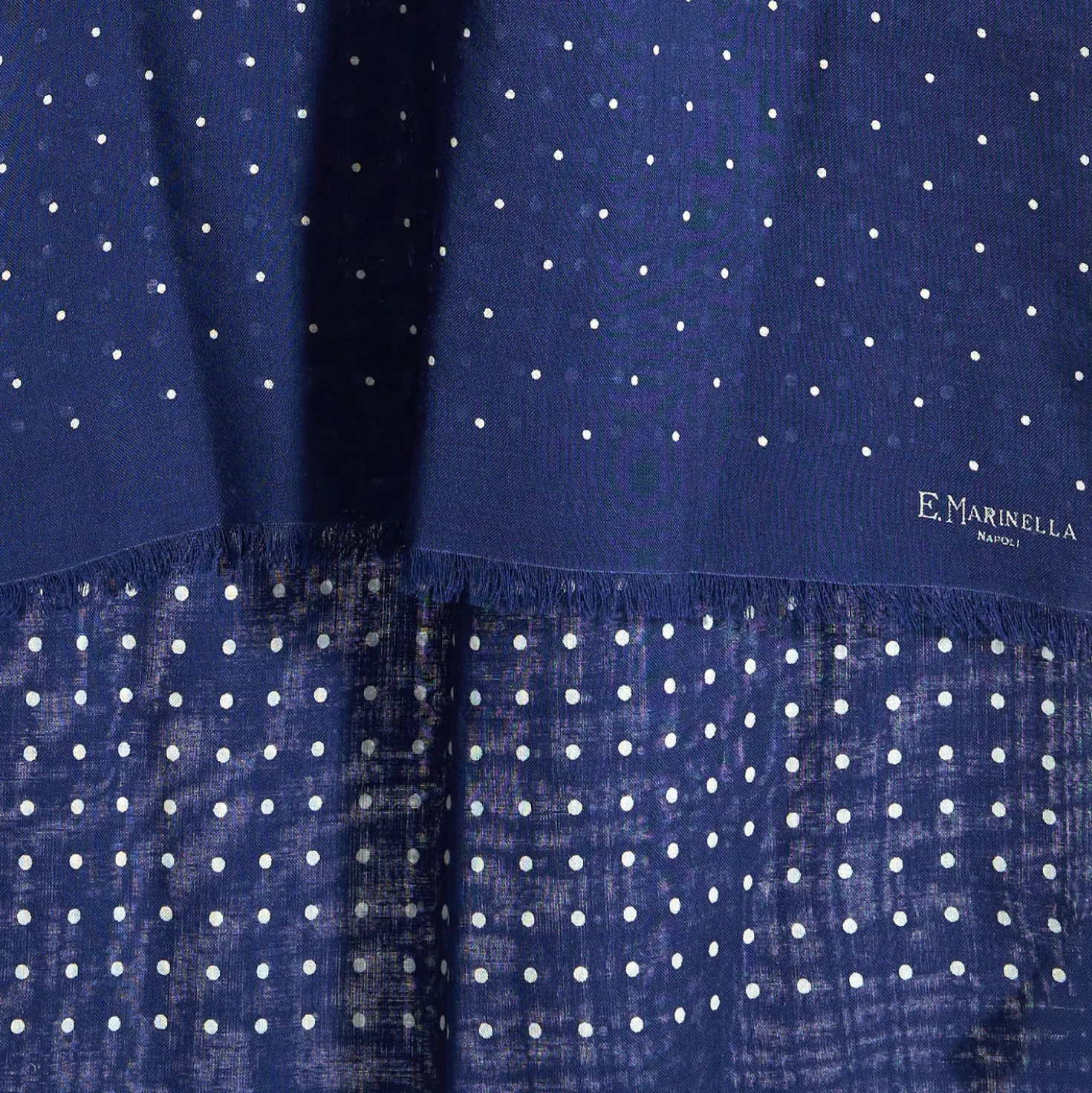 SCIARPA BLU MEDIO IN LANA E SETA Pois