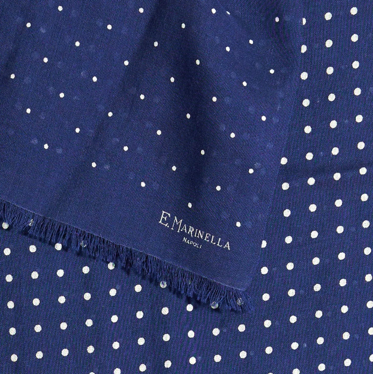 SCIARPA BLU MEDIO IN LANA E SETA Pois
