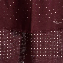 SCIARPA BORDEAUX IN LANA E SETA Pois