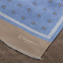 SCIARPA TUBOLARE AZZURRO POLVERE IN SETA TWILL Classic daisy