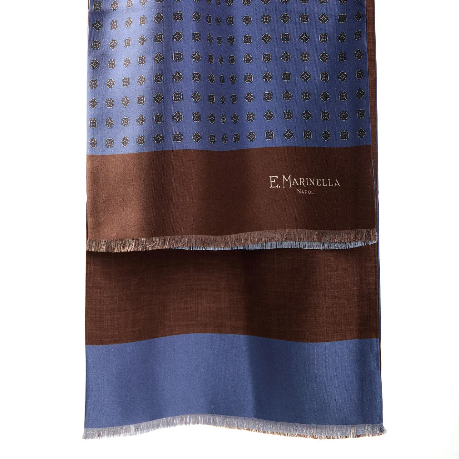 SCIARPA TUBOLARE AZZURRO POLVERE IN SETA TWILL Classic daisy