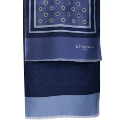 SCIARPA TUBOLARE BLU IN SETA TWILL Classic daisy