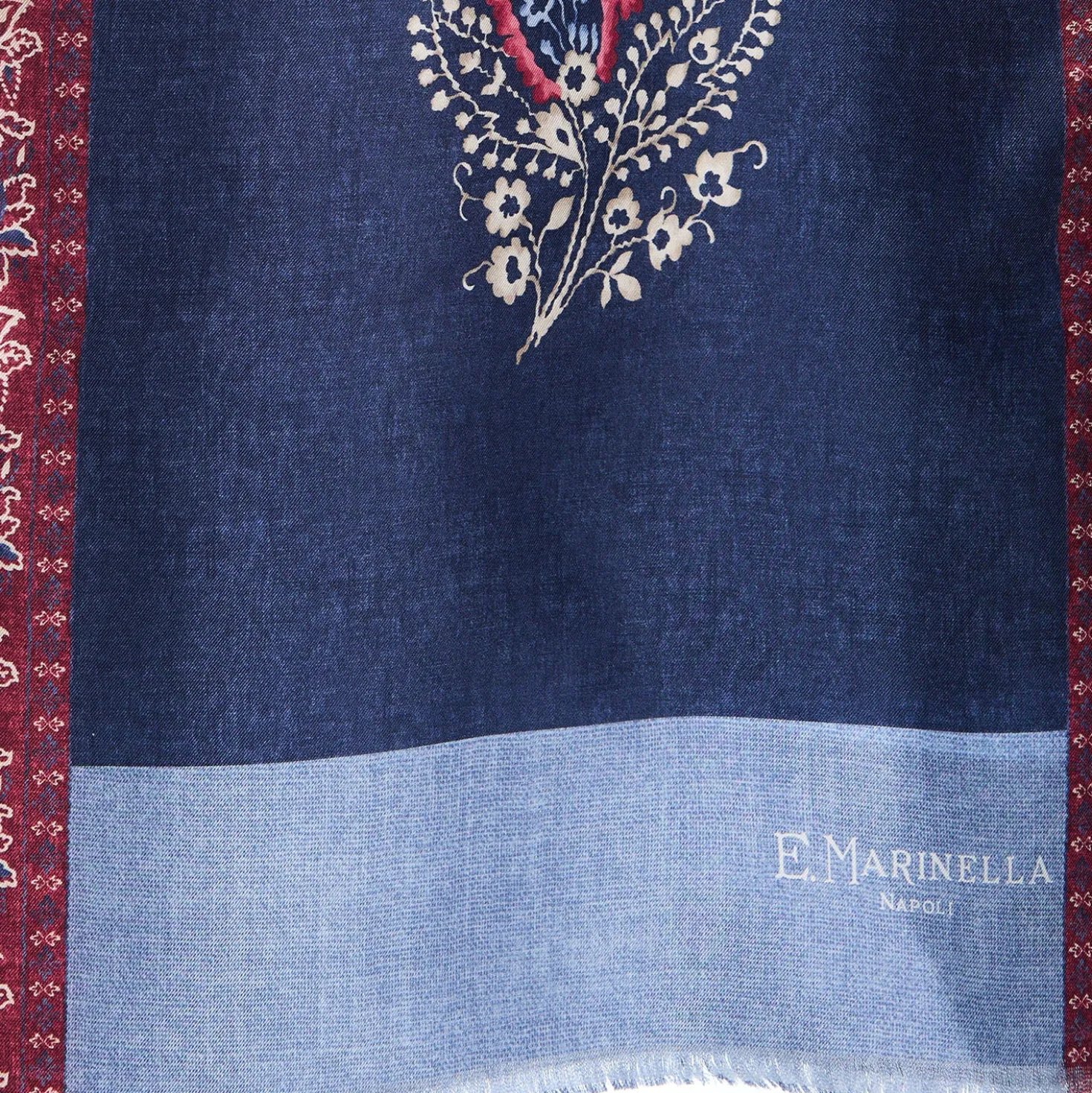 SCIARPA TUBOLARE BLU SCURO IN SETA TWILL Paisley pattern