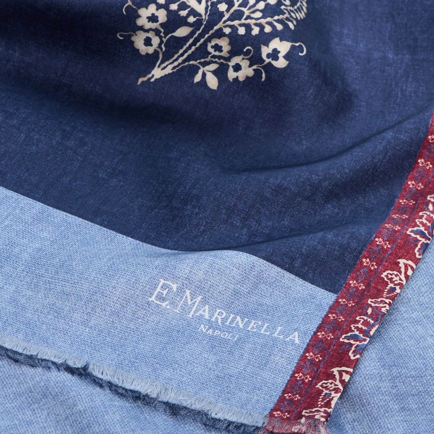 SCIARPA TUBOLARE BLU SCURO IN SETA TWILL Paisley pattern