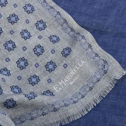 SCIARPA TUBOLARE GRIGIO CHIARO IN LANA E SETA Microfantasia fiore