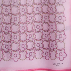 SCIARPA TUBOLARE IN VOILE DI COTONE E SETA ROSA Fiore monogram 100