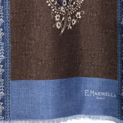 SCIARPA TUBOLARE MARRONE SCURO IN SETA TWILL Paisley pattern