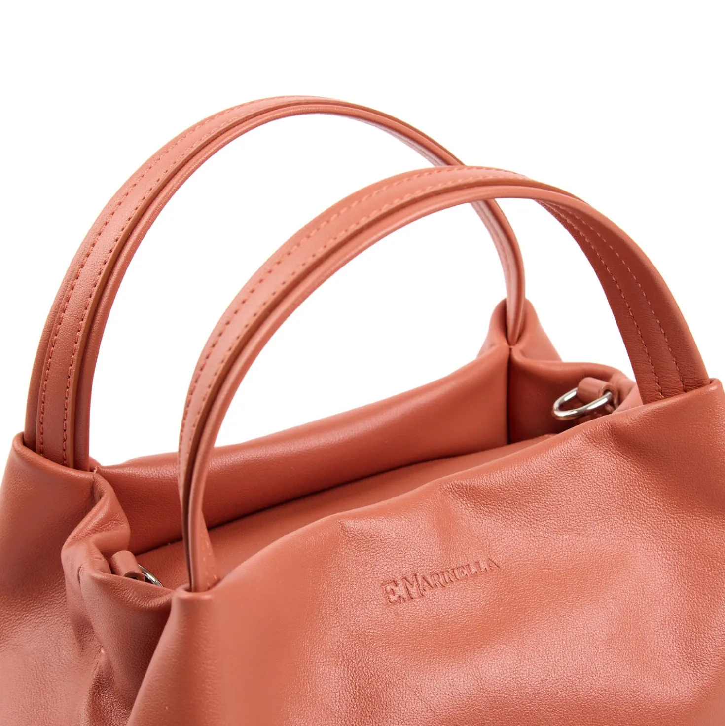 SOFT MINI BAG ARANCIONE SCURO In pelle liscia