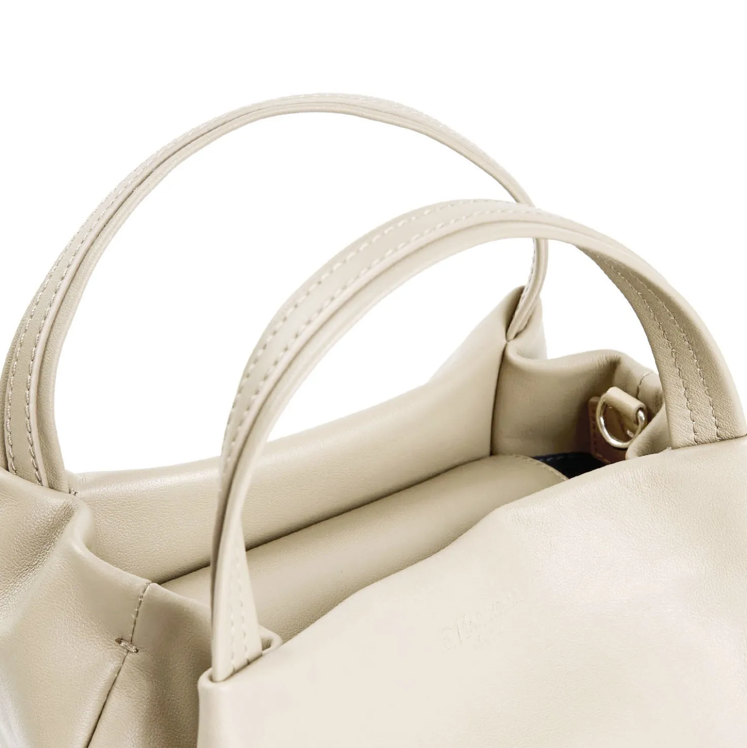 SOFT MINI BAG BEIGE POLVERE In pelle liscia