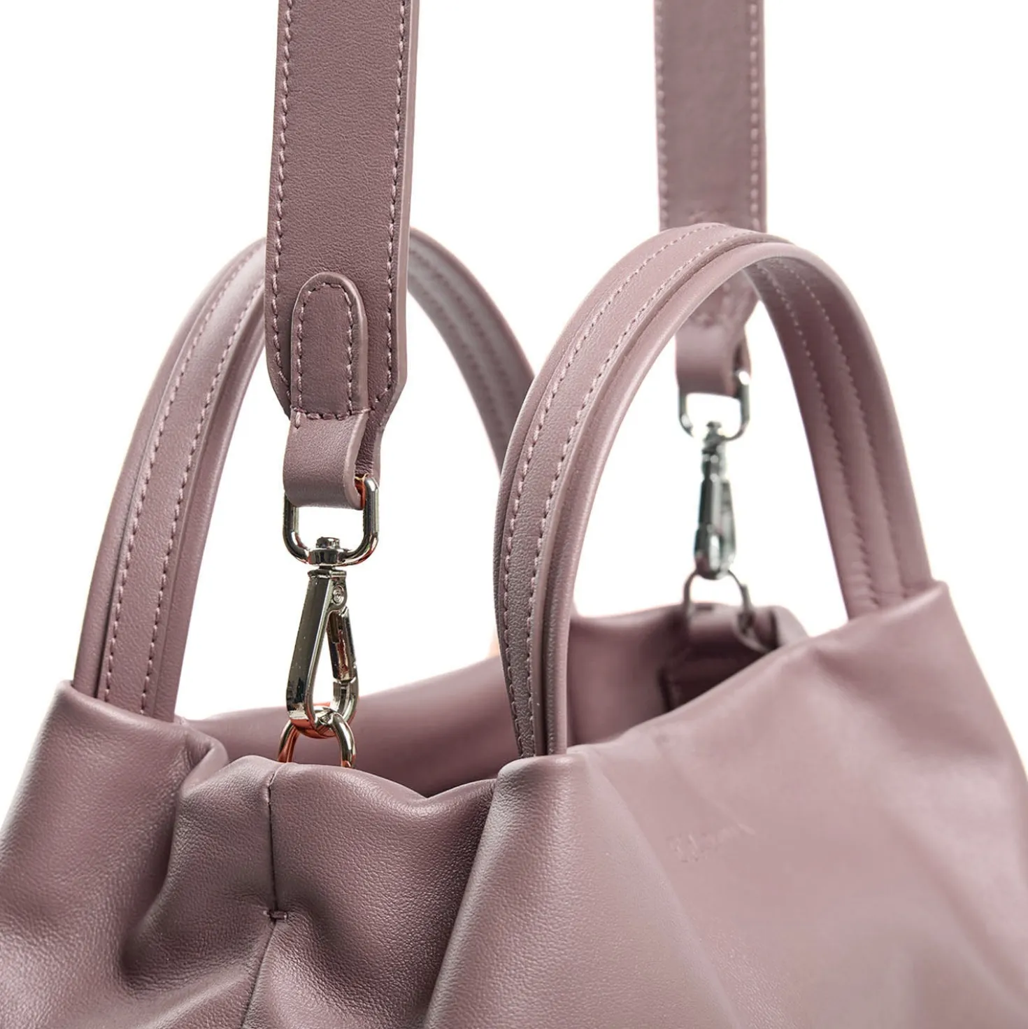SOFT MINI BAG ROSA In pelle liscia