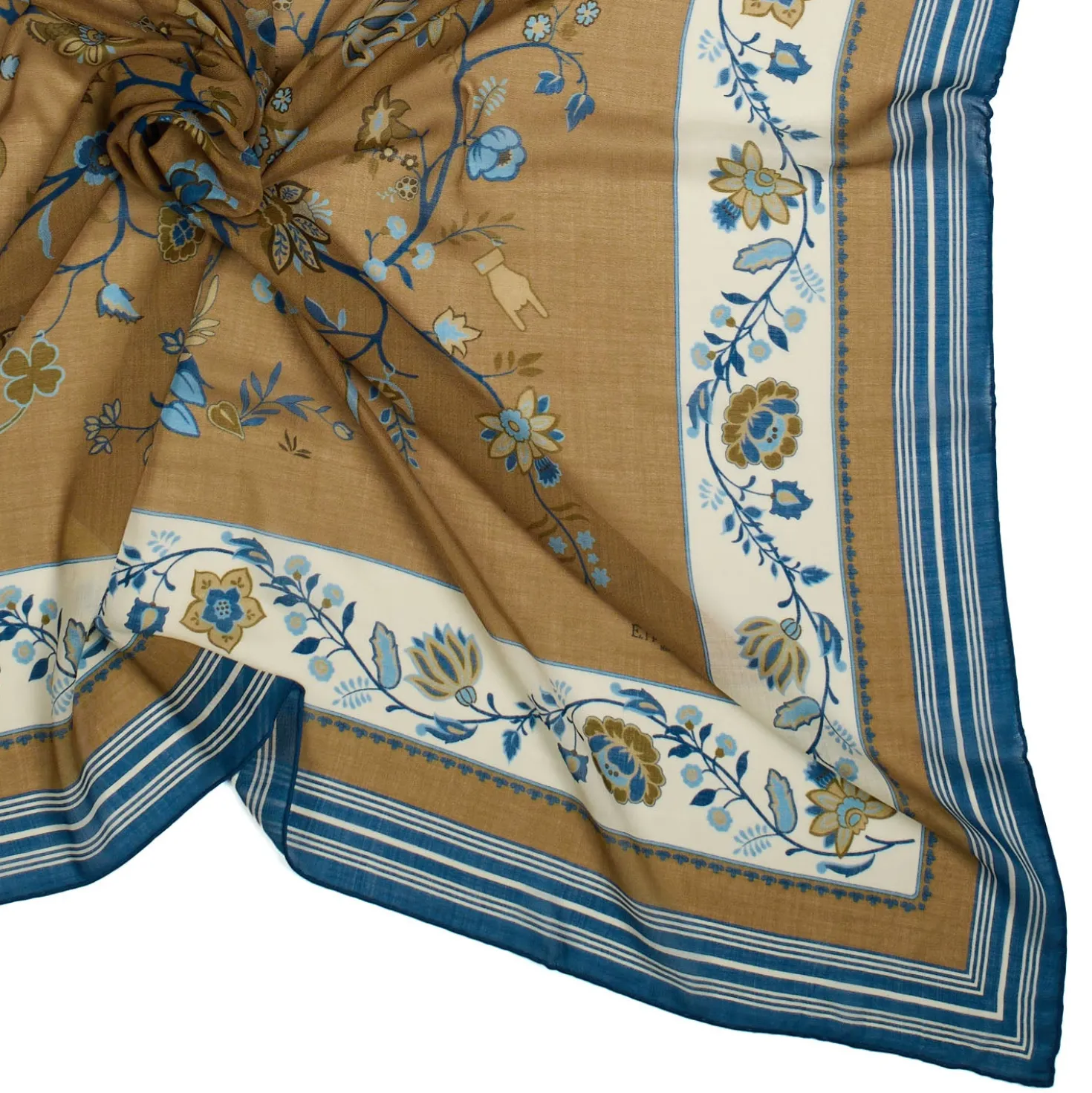 STOLA BEIGE 140 IN LANA E CASHMERE Albero della vita