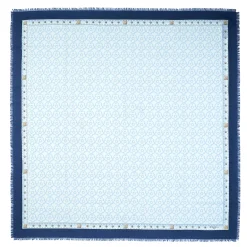STOLA BLU 115 IN LANA, SETA E CASHMERE Fiori d’archivio