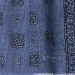 STOLA BLUIn lana con decorazioni floreali