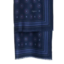 STOLA DARK BLUE IN LANA Decorazioni floreali