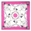 STOLA FUCSIA 115 IN LANA, SETA E CASHMERE Nappine e chiavi