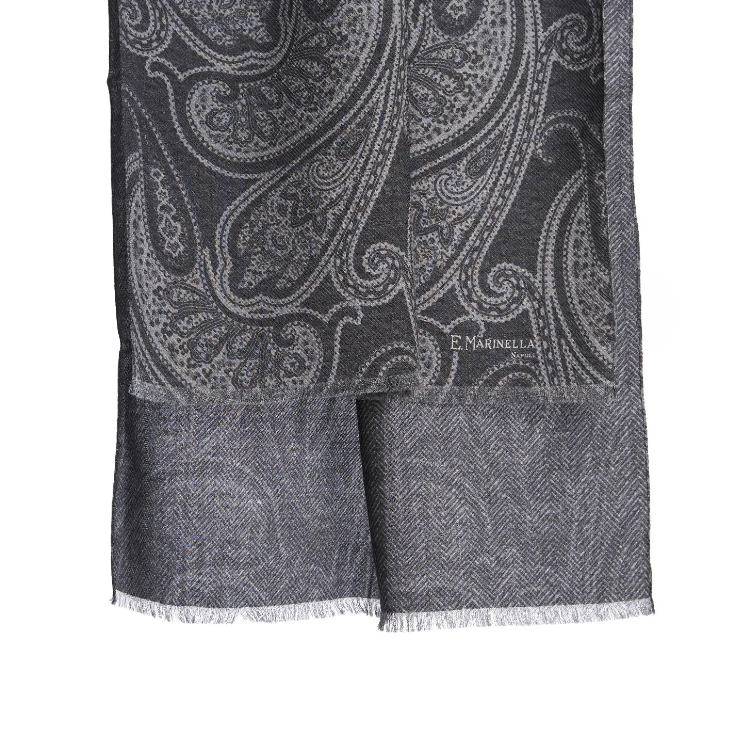 STOLA GRIGIA IN LANA Fantasia paisley