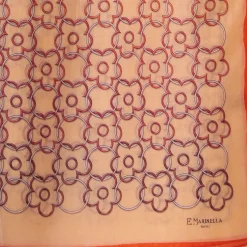 STOLA IN VOILE DI COTONE E SETA ARANCIONE Fiore monogram 100