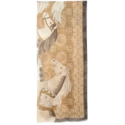 STOLA MARRONE IN CASHMERE Collezione elefanti
