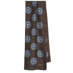 STOLA MARRONE SCURO IN SETA MADDER Collezione floreale