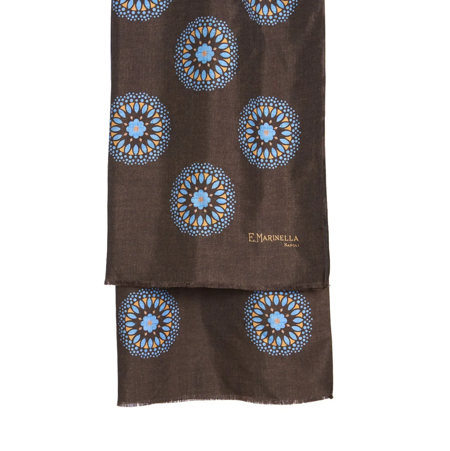 STOLA MARRONE SCURO IN SETA MADDER Collezione floreale