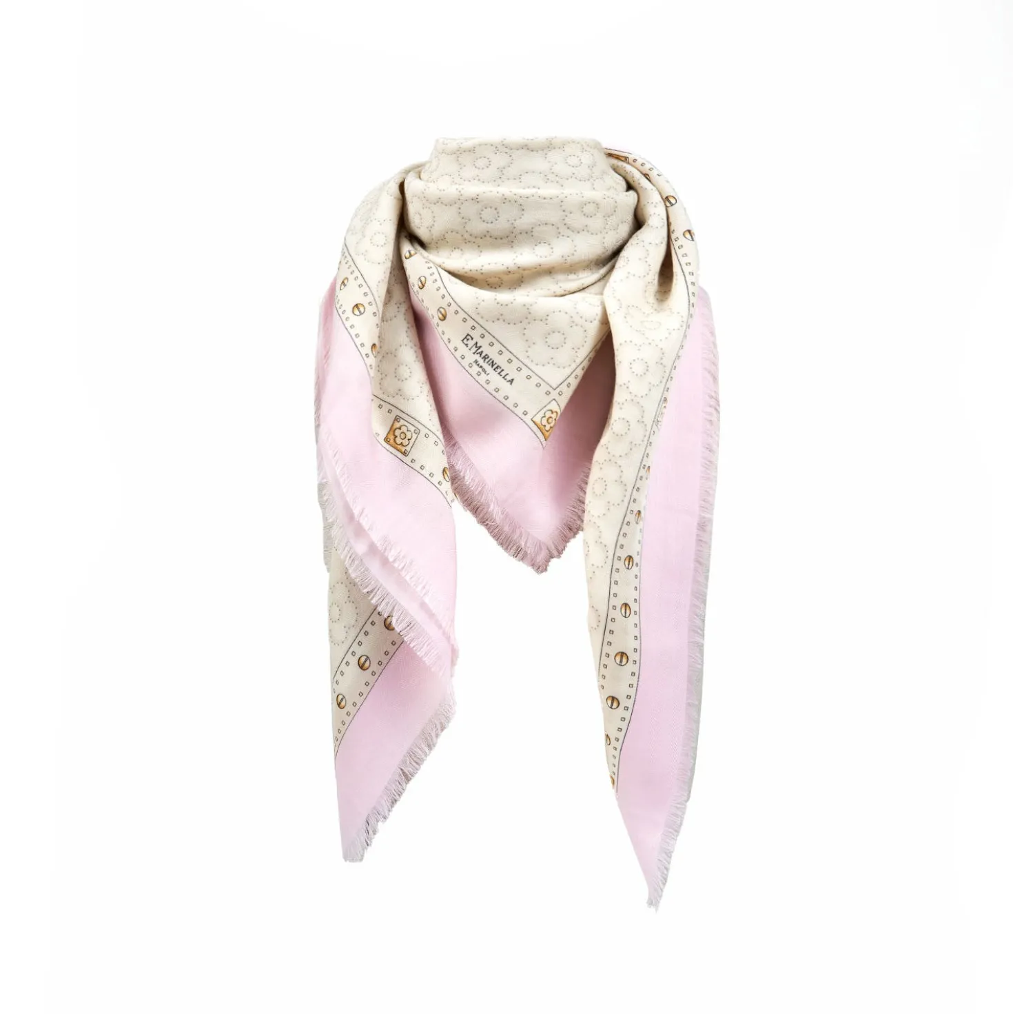 STOLA ROSA 115 IN LANA, SETA E CASHMERE Fiori d’archivio