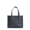 TOTE BAG MIDI BLU SCURO In pelle martellata