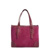 TOTE BAG MIDI BORDEAUX In suede e pelle