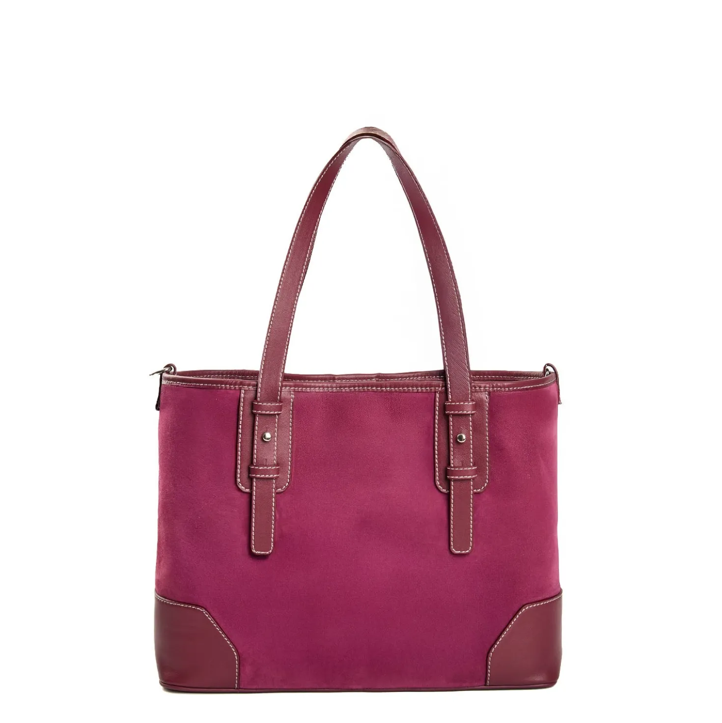 TOTE BAG MIDI BORDEAUX In suede e pelle