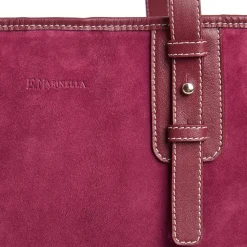 TOTE BAG MIDI BORDEAUX In suede e pelle