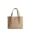 TOTE BAG MIDI COLOR TORTORA In pelle martellata