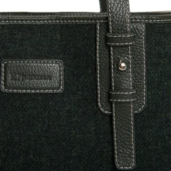 TOTE BAG MIDI VERDE SCURO In lana e pelle