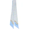 TWILLY IN SETA AZZURRO Microfantasia fiore
