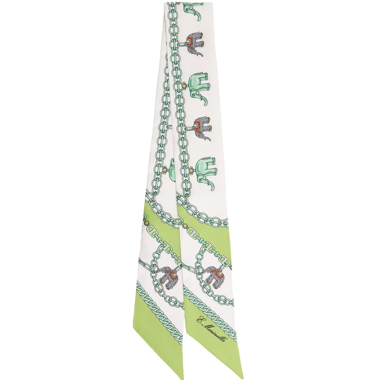 TWILLY IN SETA VERDE CHIARO Lucky elephant