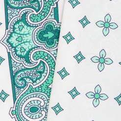 TWILLY IN SETA VERDE Greek key floral