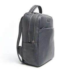 ZAINO BLU IN PELLE Con schienale rinforzato