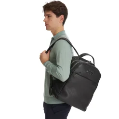 ZAINO NERO IN PELLE Con schienale rinforzato